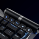 A close-up pf the media keys and dual wheels on the top right of Hyte's new keyboard.